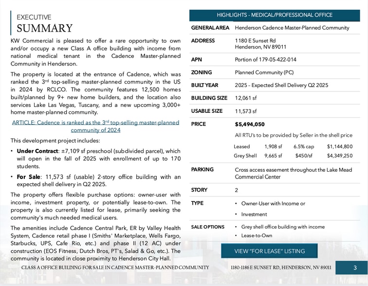 1180 E Sunset Rd, Henderson, NV for sale - Building Photo - Image 3 of 7