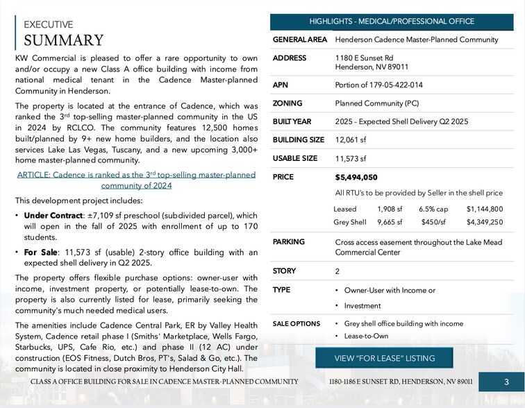 1180 E Sunset Rd, Henderson, NV à vendre - Photo du bâtiment - Image 3 de 7