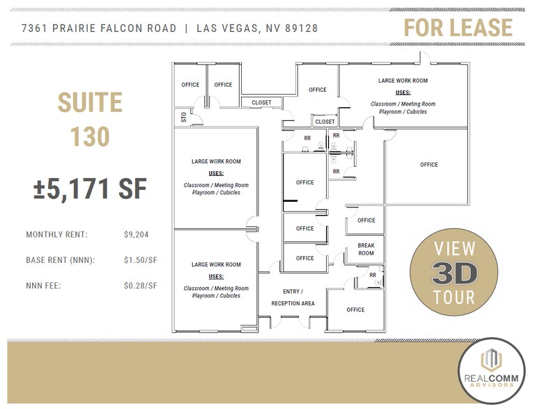 7361 Prairie Falcon Rd, Las Vegas, NV for lease - Floor Plan - Image 3 of 6