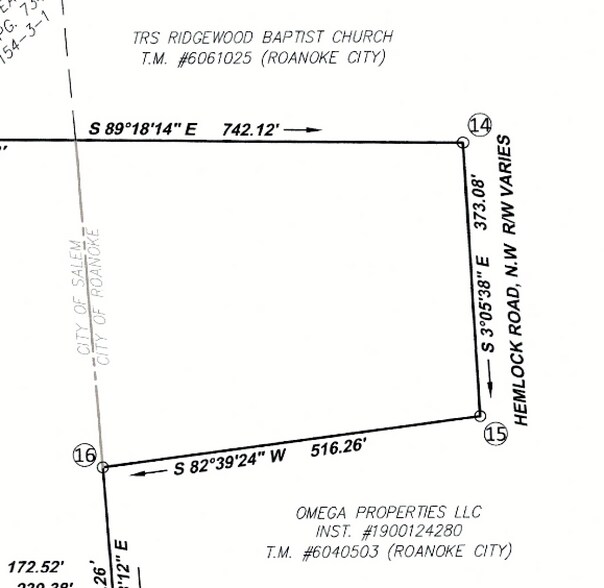 Hemlock Road, Roanoke, VA for sale - Plat Map - Image 2 of 2