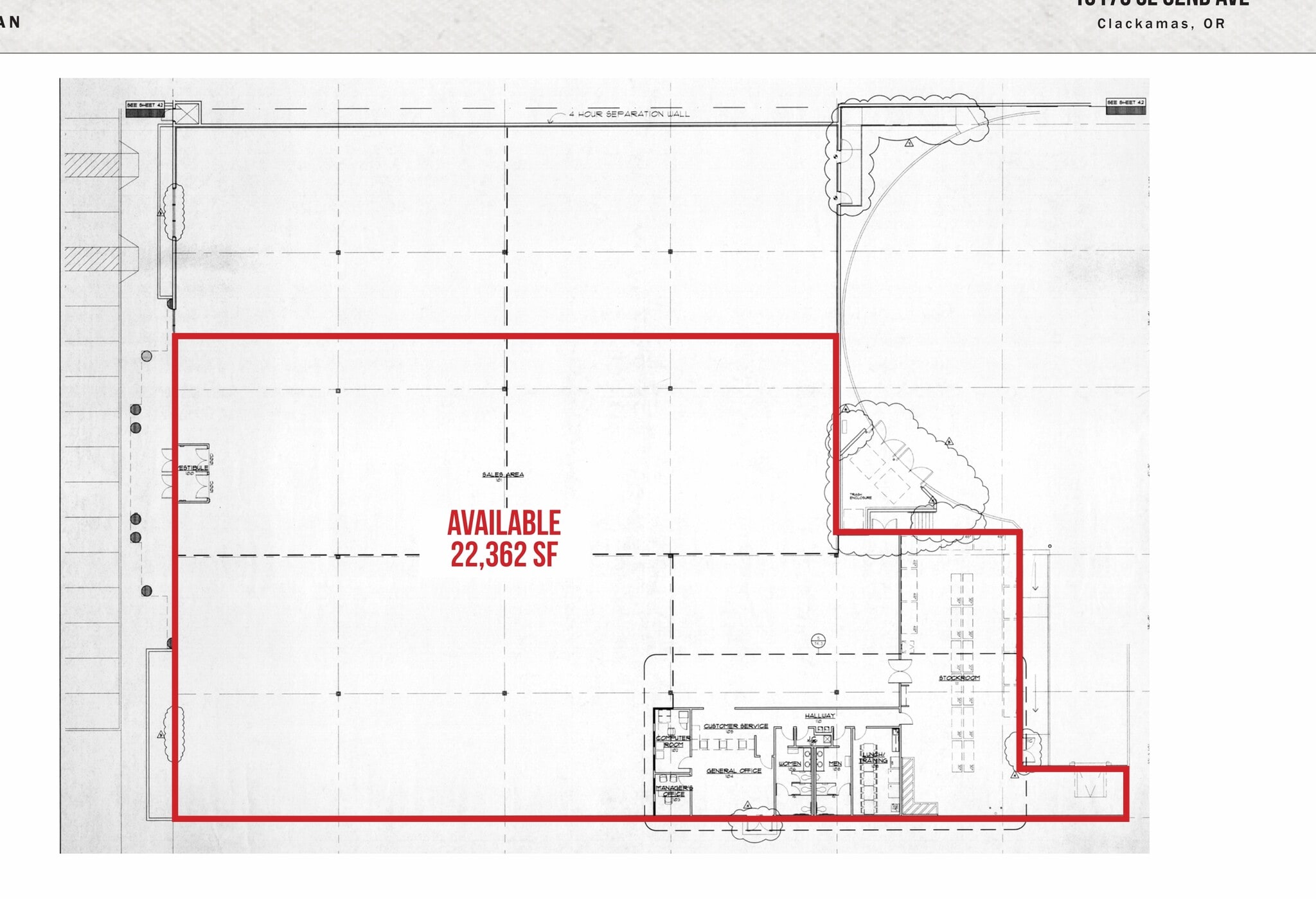 10174-10176 SE 82nd Ave, Portland, OR à louer Plan d’étage- Image 1 de 3