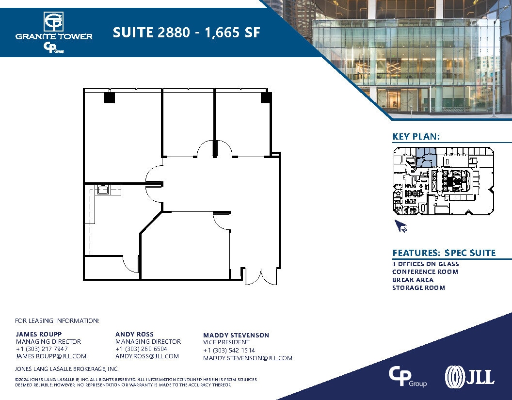 1099 18th St, Denver, CO à louer Plan d’étage- Image 1 de 3