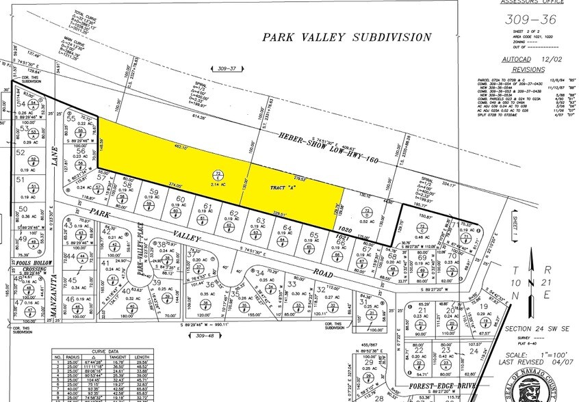 580 S Clark Rd, Show Low, AZ à vendre - Plan cadastral - Image 2 de 3