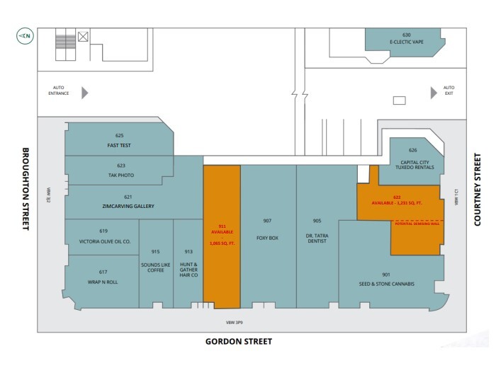 617 Broughton St, Victoria, BC à louer Plan de site- Image 1 de 1