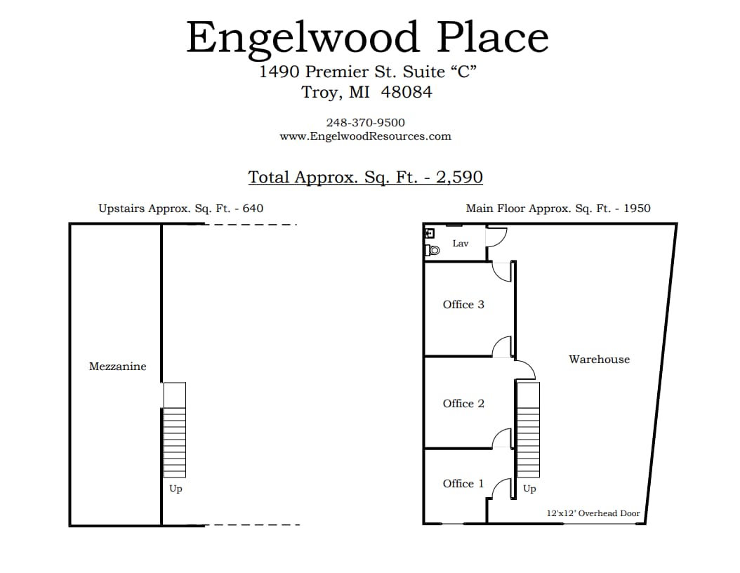 1490 Premier Dr, Troy, MI à louer Plan d’étage- Image 1 de 1