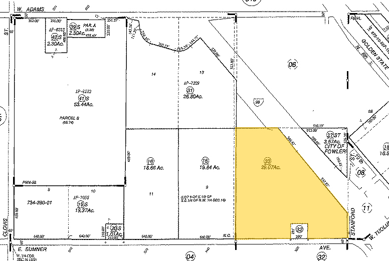 Terrain dans Fowler, CA à vendre Plan cadastral- Image 1 de 2