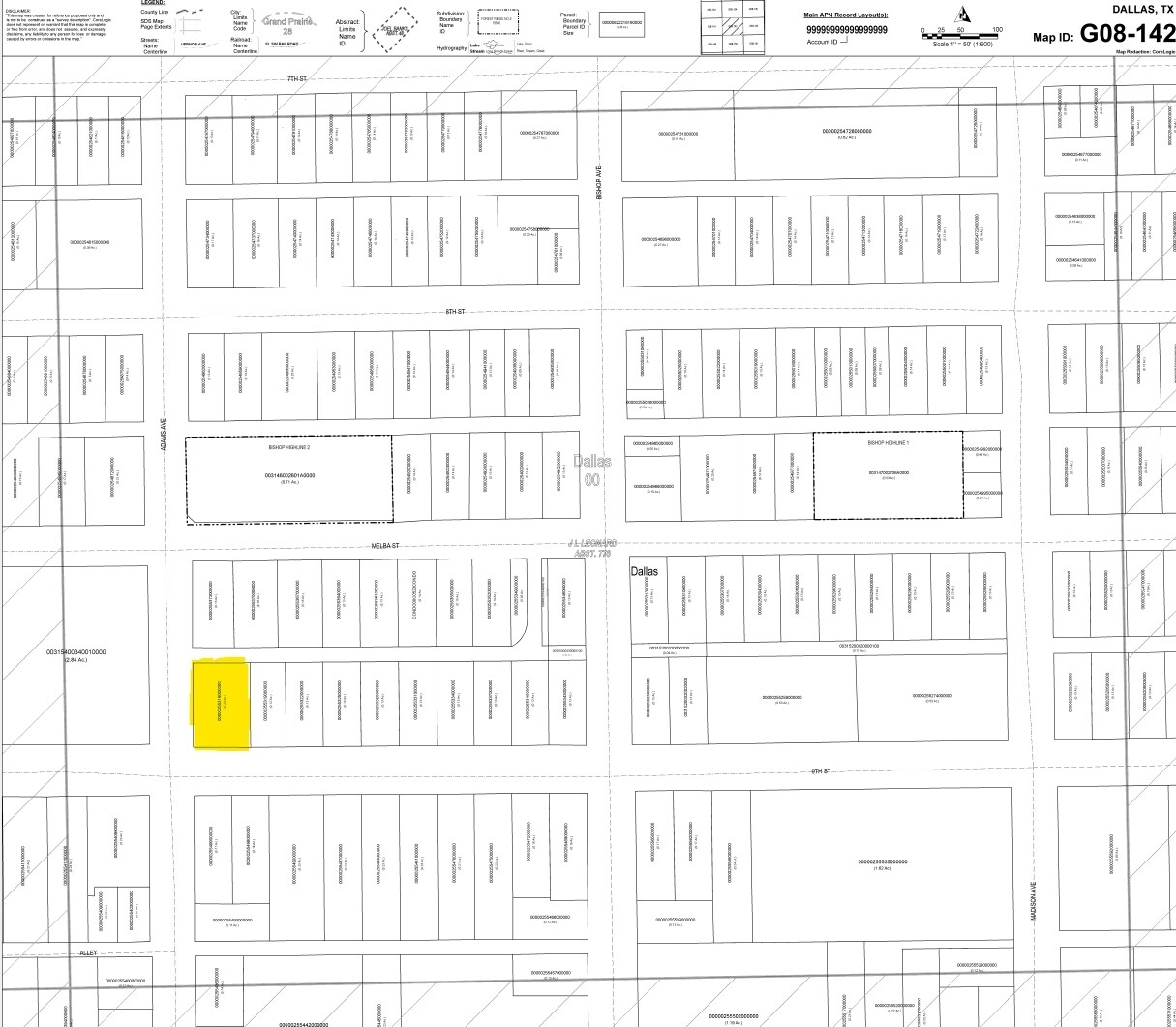 439 W 9th St, Dallas, TX à vendre Plan cadastral- Image 1 de 2