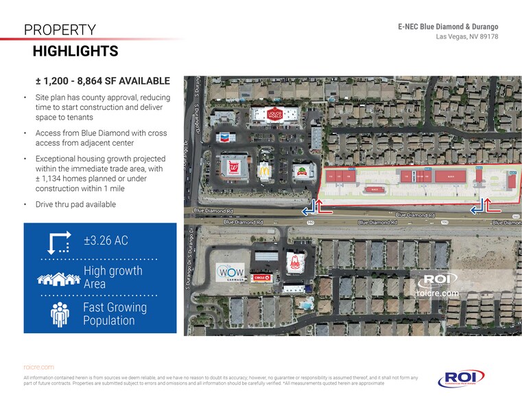 E-Nec Blue Diamond & Durango, Las Vegas, NV for lease - Aerial - Image 2 of 6