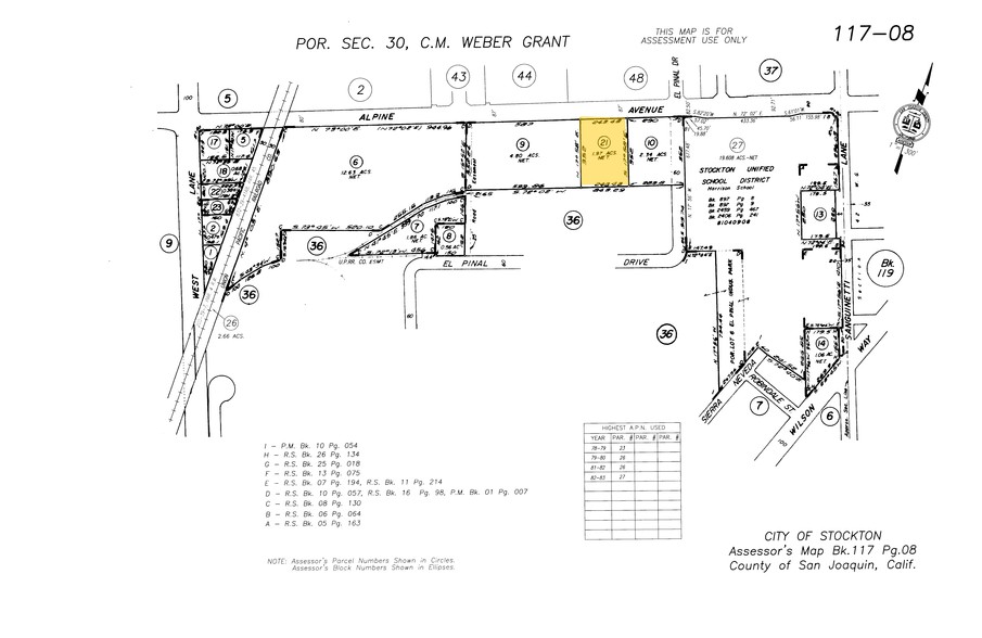 1822 E Alpine Ave, Stockton, CA for lease - Plat Map - Image 2 of 3