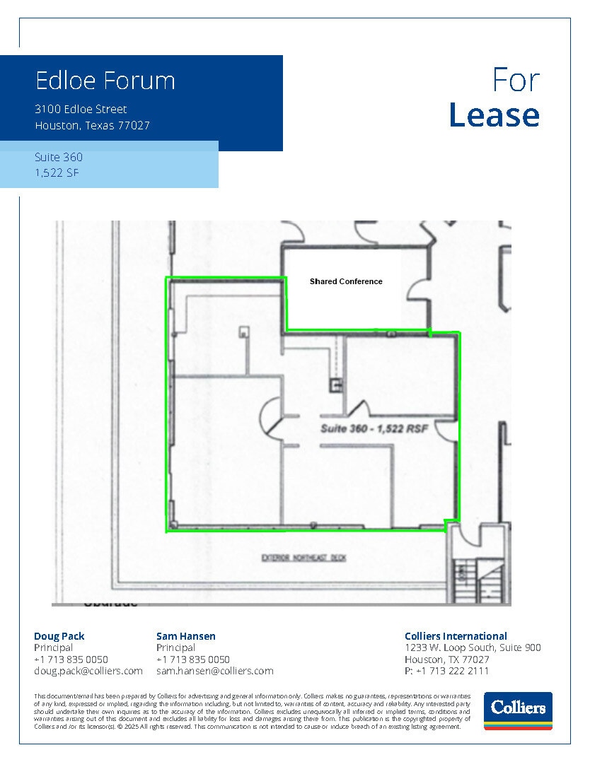 3100 Edloe St, Houston, TX à louer Plan d’étage- Image 1 de 1