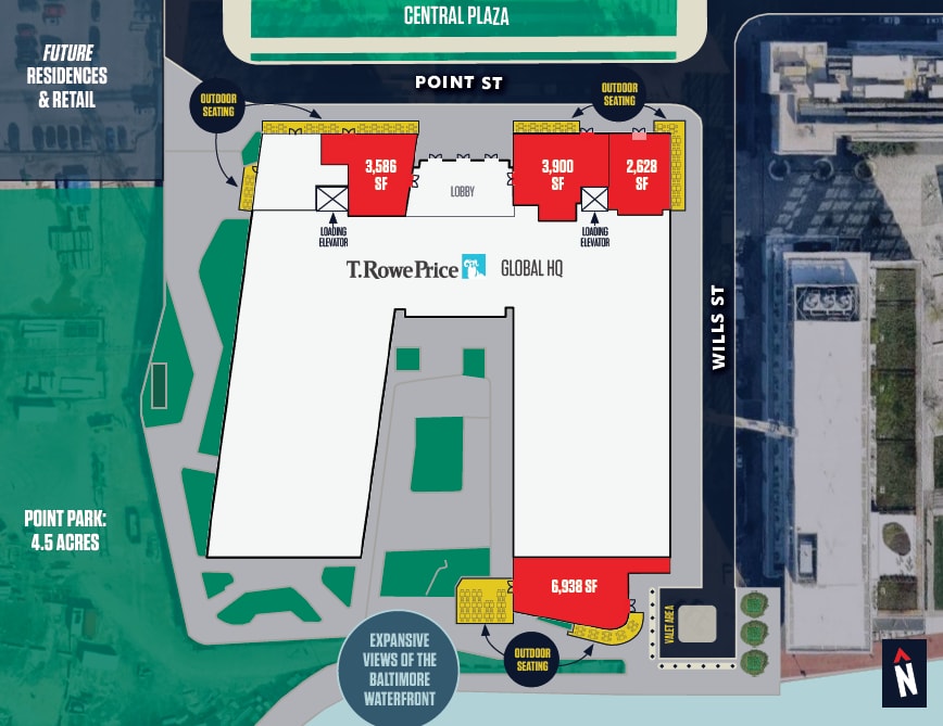 1307 Point St, Baltimore, MD à louer Plan d’étage- Image 1 de 1