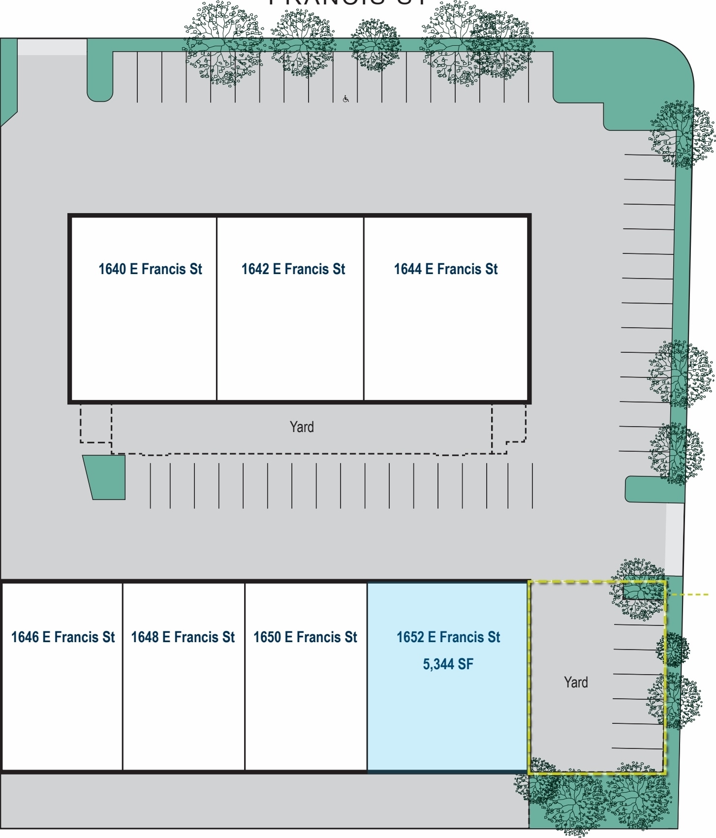1646-1652 Francis St, Ontario, CA for lease Site Plan- Image 1 of 1