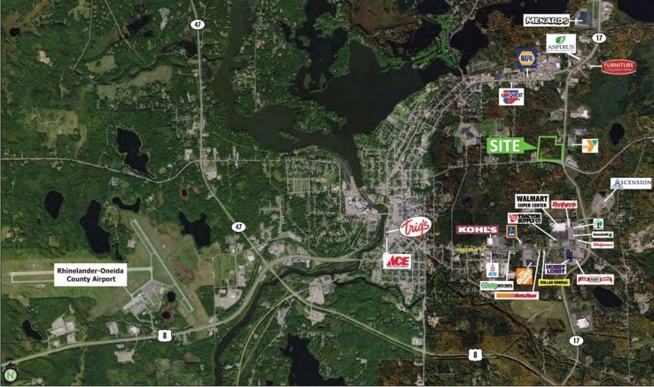 NWC Highway 17 & Timber Dr, Rhinelander, WI for sale - Aerial - Image 2 of 3