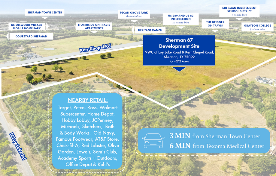 NWC of Loy Lake Road, Sherman, TX for sale - Aerial - Image 2 of 2