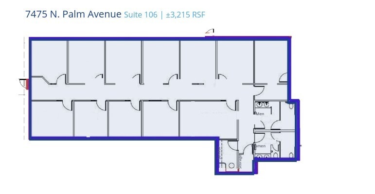 7475 N Palm Ave, Fresno, CA à louer Plan d’étage- Image 1 de 1