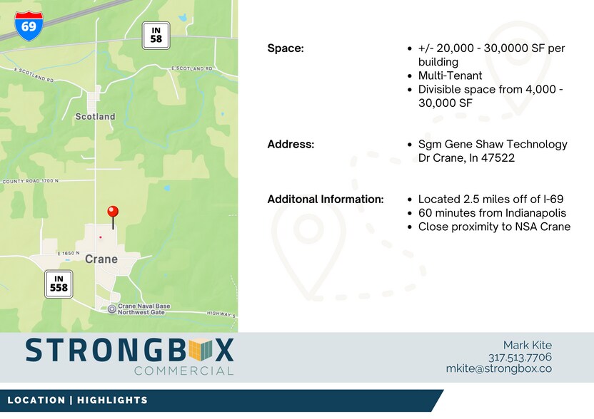 SGM Gene Shaw Technology Dr, Crane, IN à louer - Photo du bâtiment - Image 3 de 3