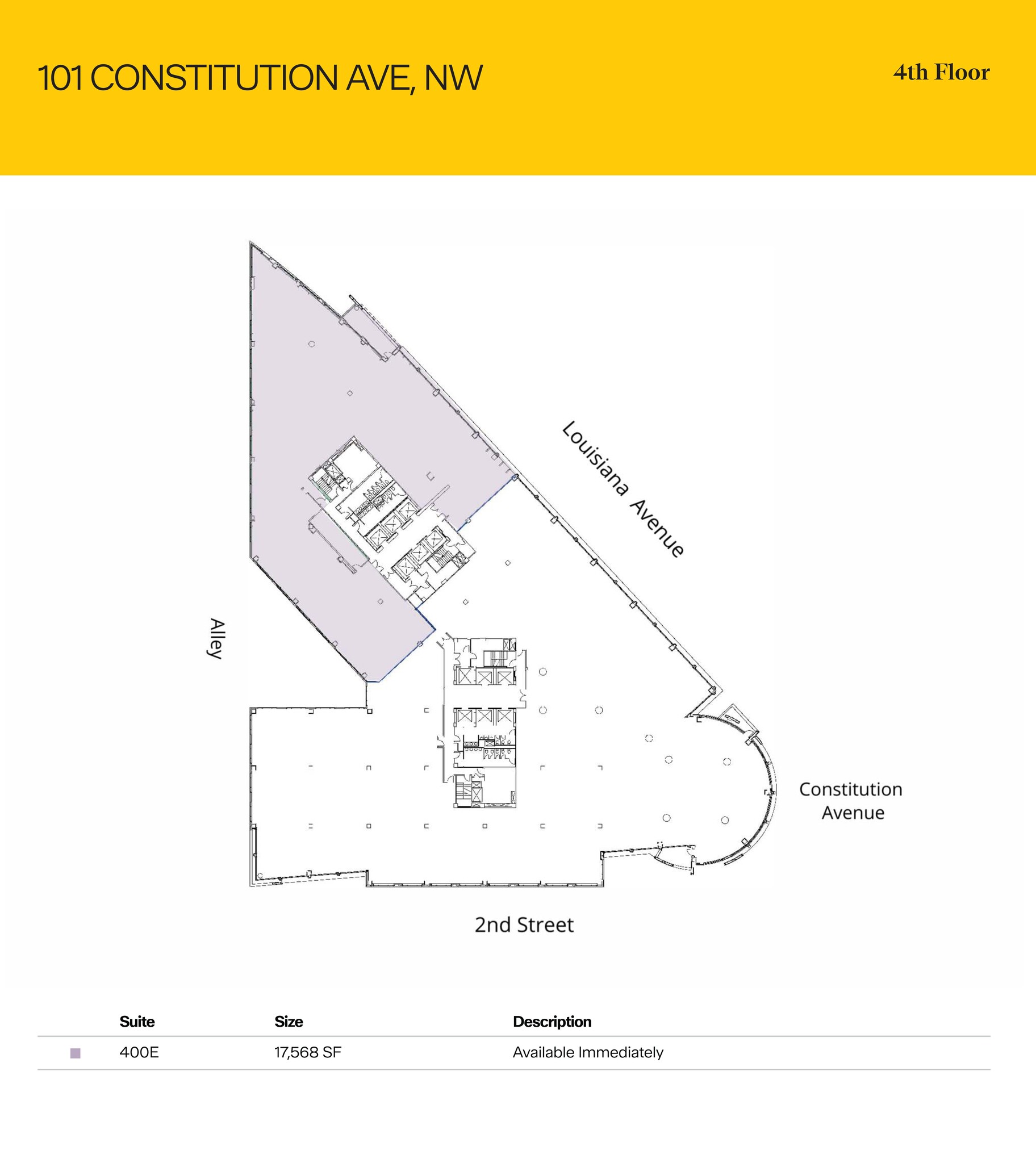 101 Constitution Ave NW, Washington, DC à louer Plan d  tage- Image 1 de 1