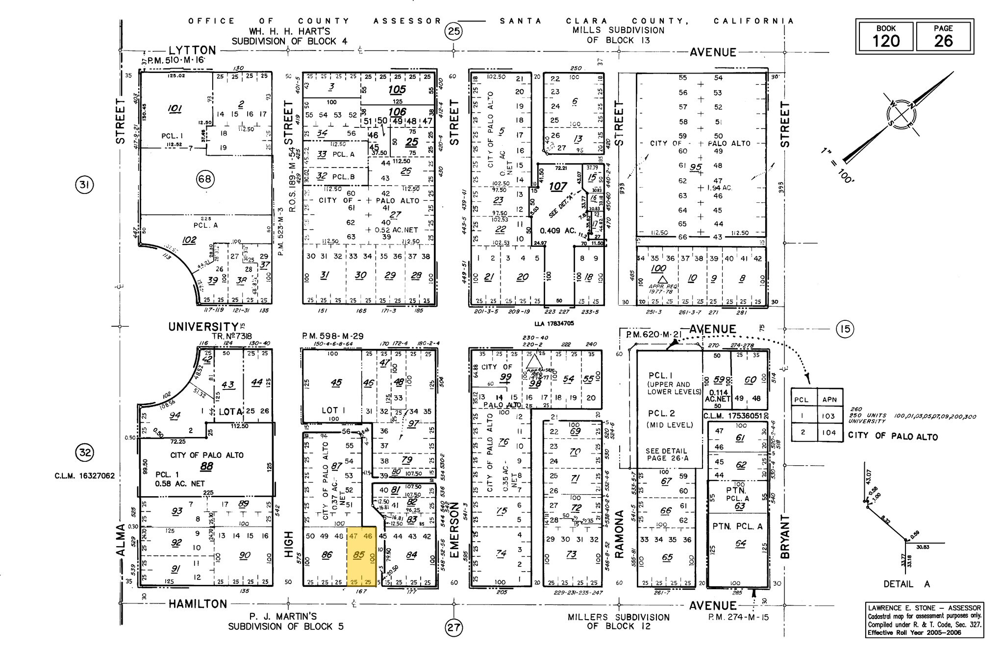 167 Hamilton Ave, Palo Alto, CA à louer Plan cadastral- Image 1 de 2