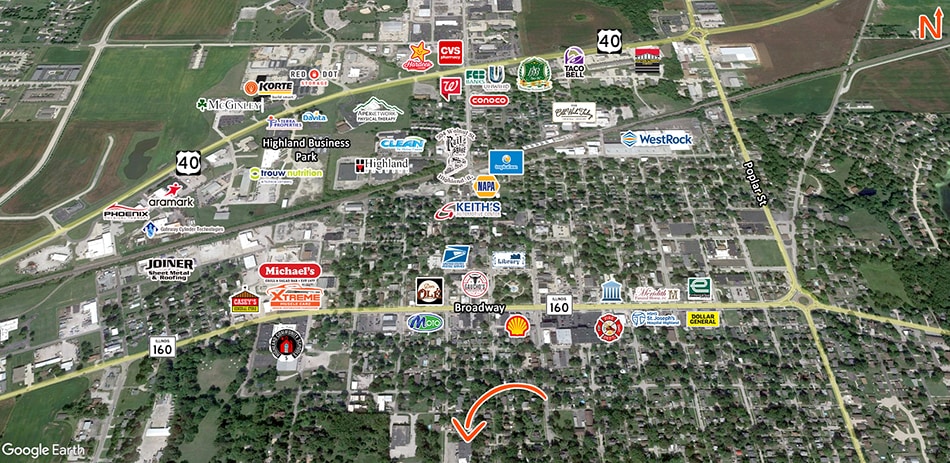 1405 Walnut St, Highland, IL for sale - Aerial - Image 2 of 13