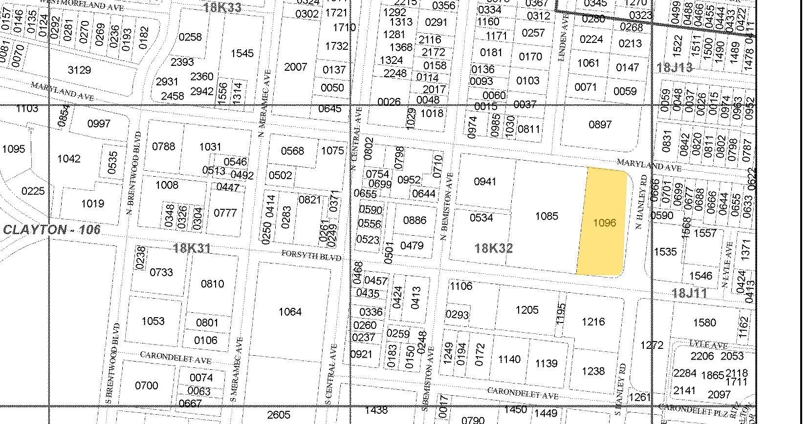 7701 Forsyth Blvd, Clayton, MO à vendre Plan cadastral- Image 1 de 1