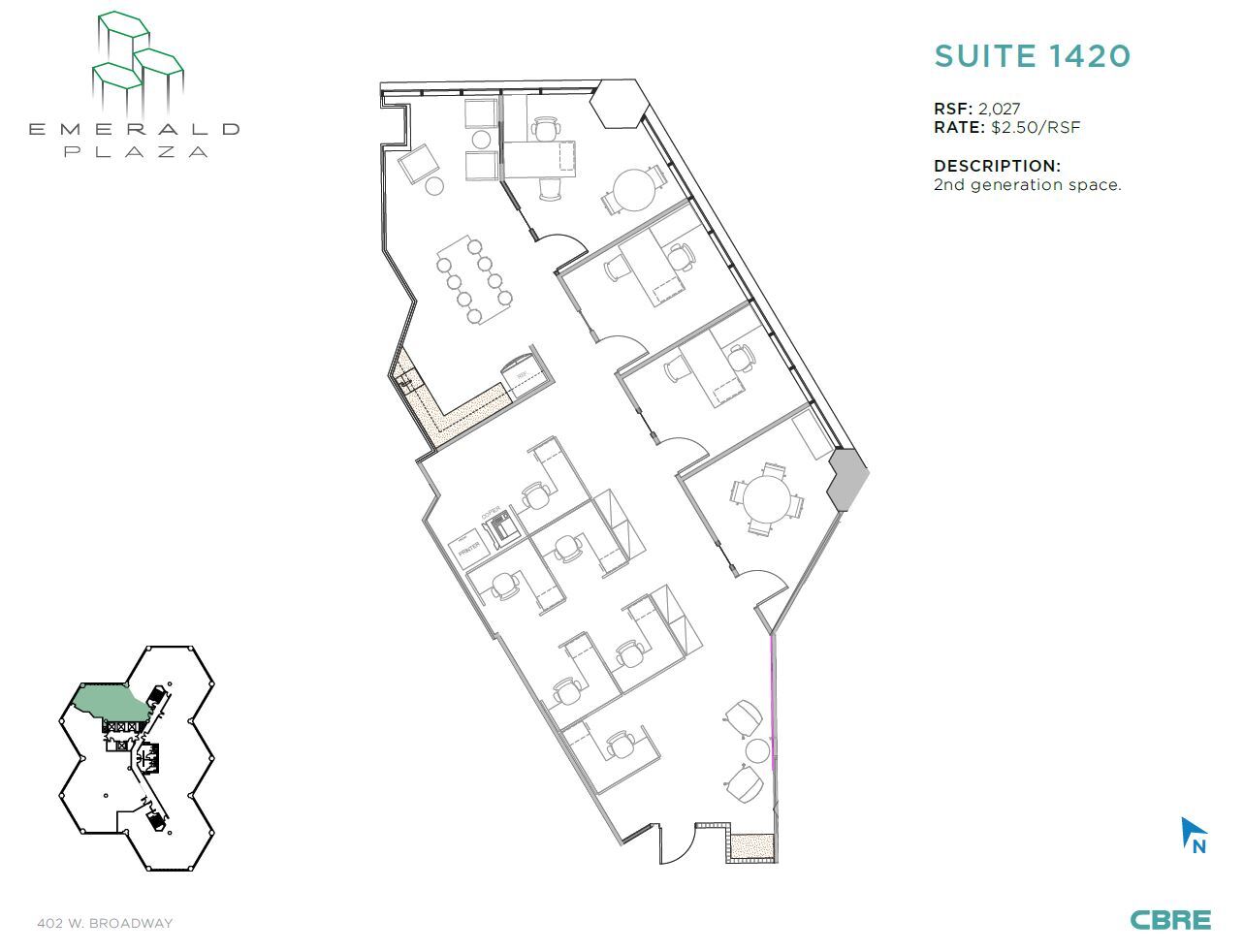 402 W Broadway, San Diego, CA for lease Floor Plan- Image 1 of 1