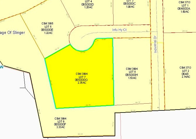 235-255 Info Hwy Ct, Slinger, WI for lease - Plat Map - Image 3 of 4