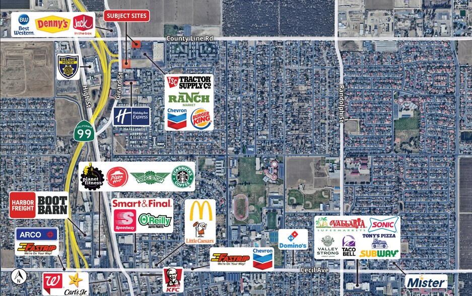 Girard St & County Line Rd, Delano, CA for lease - Aerial - Image 2 of 4