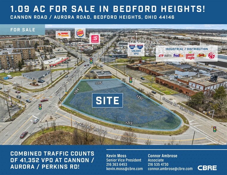 Cannon Rd & Aurora Rd, Bedford Heights, OH à vendre - Photo principale - Image 1 de 5