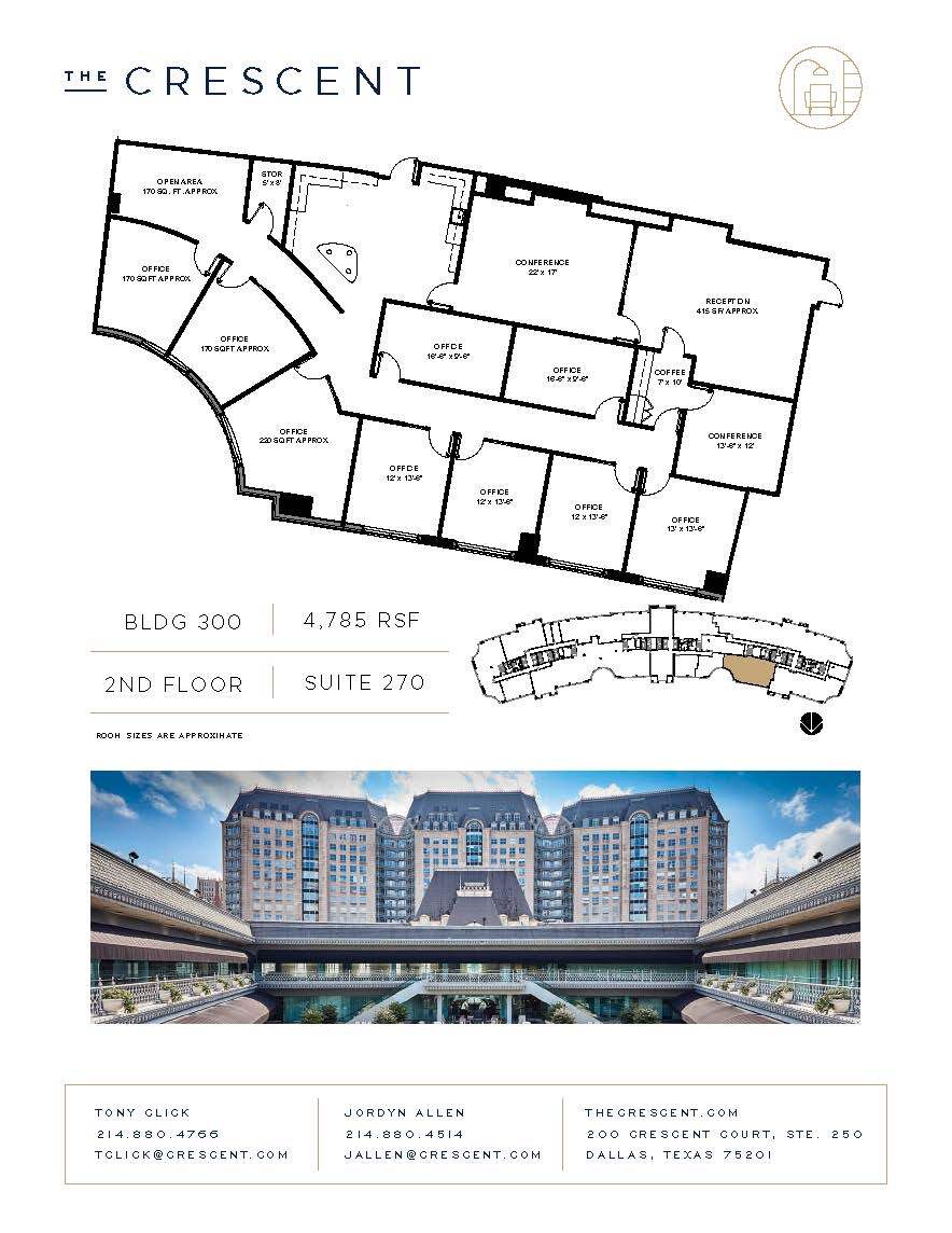 100 Crescent Ct, Dallas, TX à louer Plan d  tage- Image 1 de 3