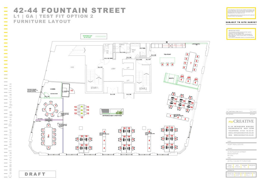 42-44 Fountain St, Manchester à louer Plan d’étage- Image 1 de 2