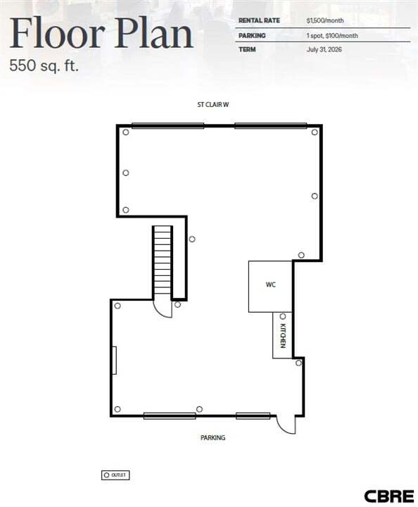 1185-1187 St Clair Ave W, Toronto, ON for lease Floor Plan- Image 1 of 1