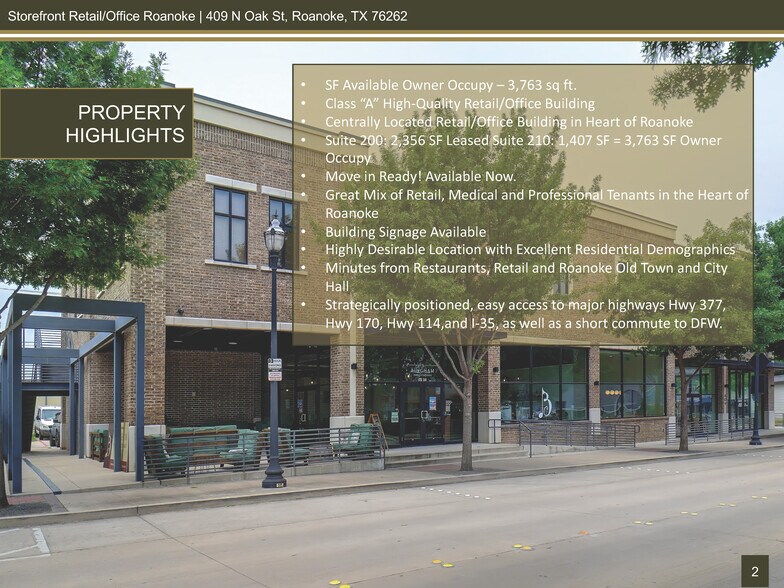 409 N Oak St, Roanoke, TX à vendre - Photo du bâtiment - Image 2 de 86