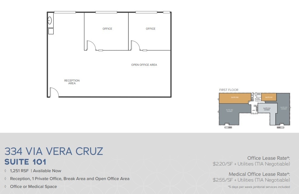334 Via Vera Cruz, San Marcos, CA for lease Floor Plan- Image 1 of 1