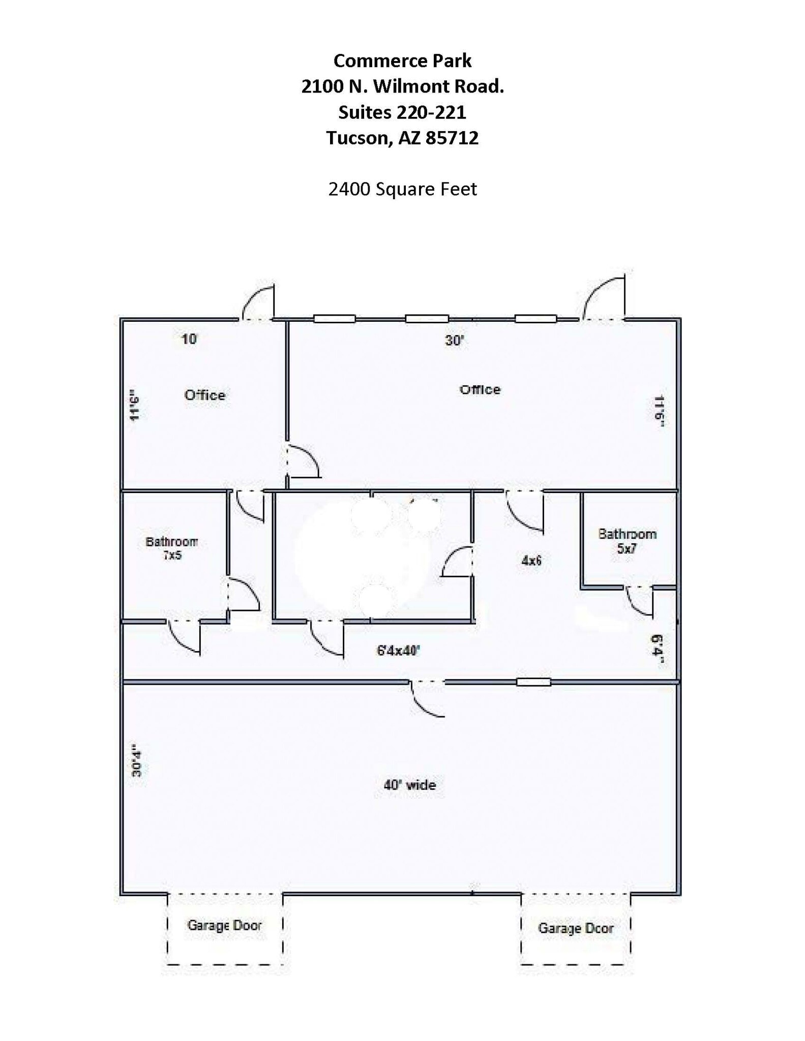 2100 N Wilmot Rd, Tucson, AZ for lease Floor Plan- Image 1 of 2