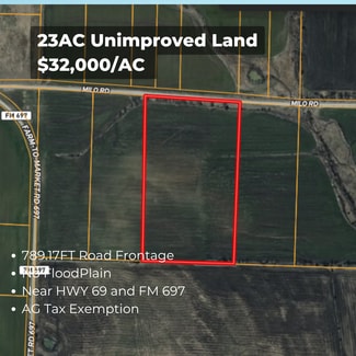 Plus de détails pour Milo Rd 23AC, Whitewright, TX - Terrain à vendre