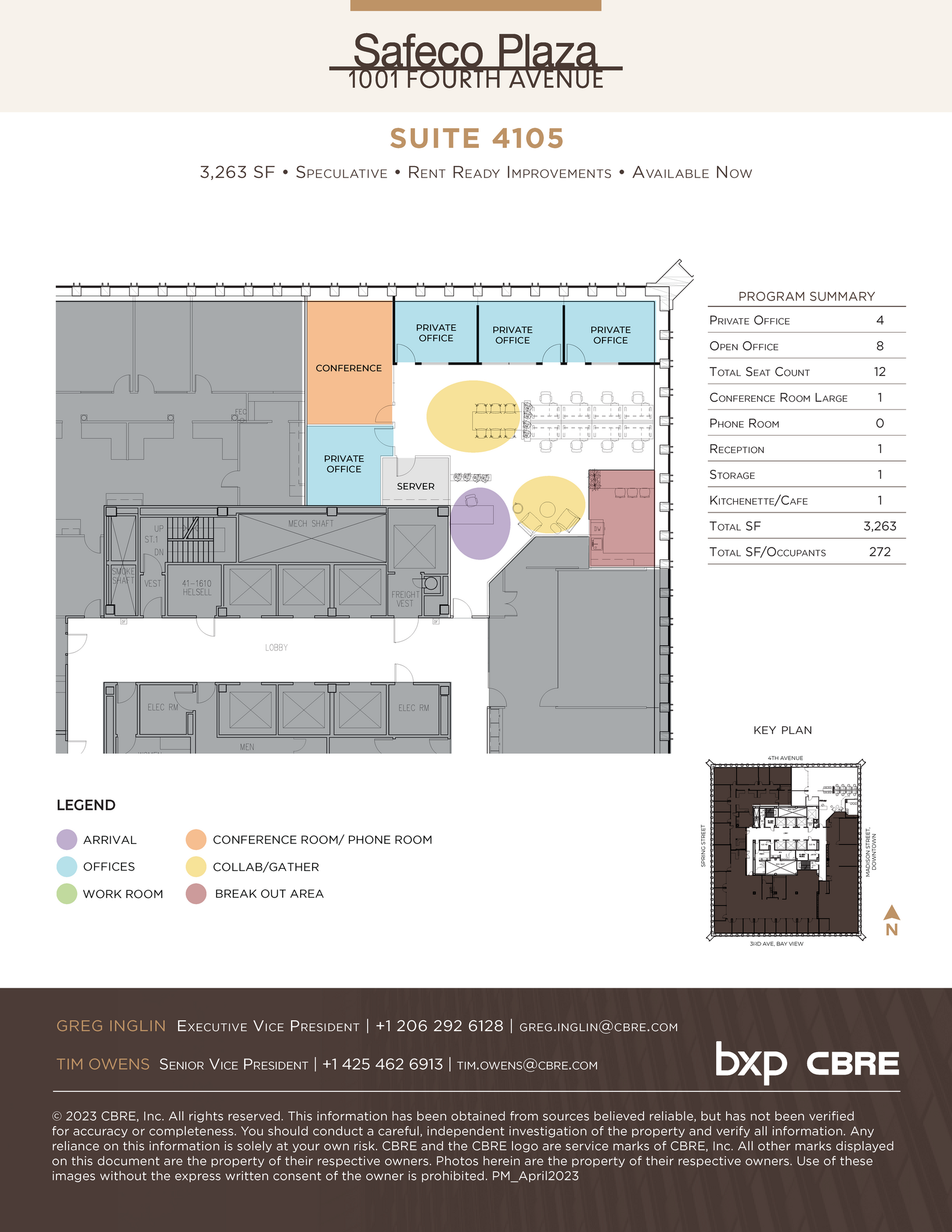 1001 4th Ave, Seattle, WA à louer Plan d  tage- Image 1 de 1