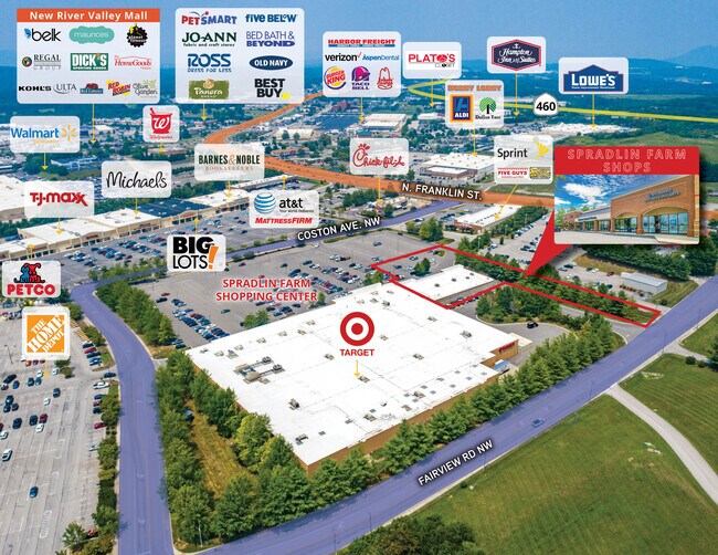 Plus de détails pour Shops to Spradlin Farms, Christiansburg, VA - Commerce de détail à vendre