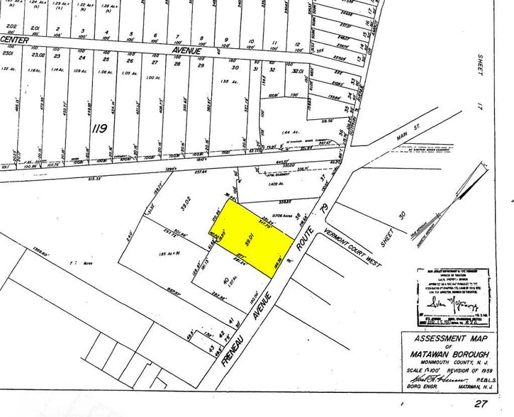 30 Freneau Ave, Matawan, NJ for lease - Plat Map - Image 2 of 3