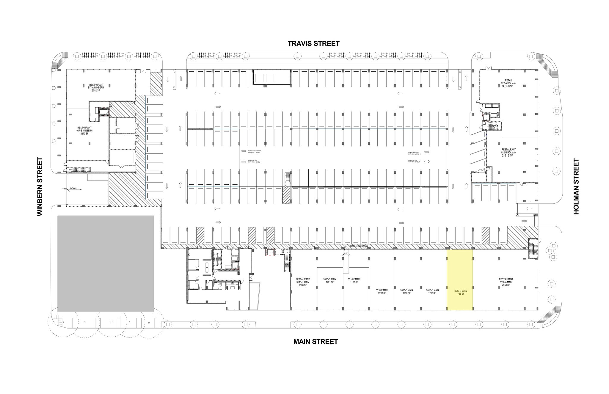 3550 Main St, Houston, TX for lease Site Plan- Image 1 of 2