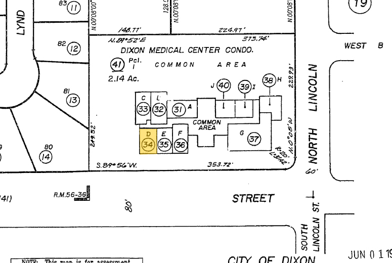 125 N Lincoln St, Dixon, CA for sale - Plat Map - Image 2 of 12