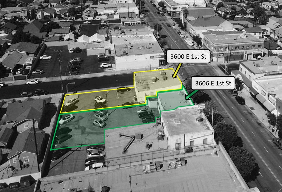 3600-3606 E 1st St portfolio of 2 properties for sale on LoopNet.ca Aerial- Image 1 of 9