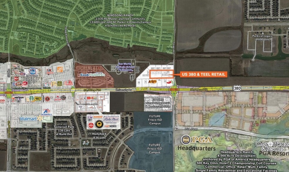NWC US 380 & Teel Parkway, Prosper, TX for lease - Aerial - Image 2 of 4