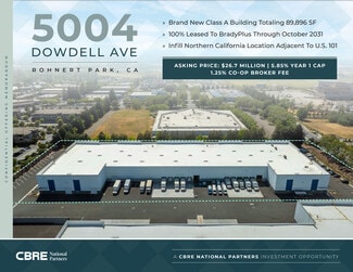 Plus de détails pour 5004 Dowdell Ave, Rohnert Park, CA - Industriel à vendre