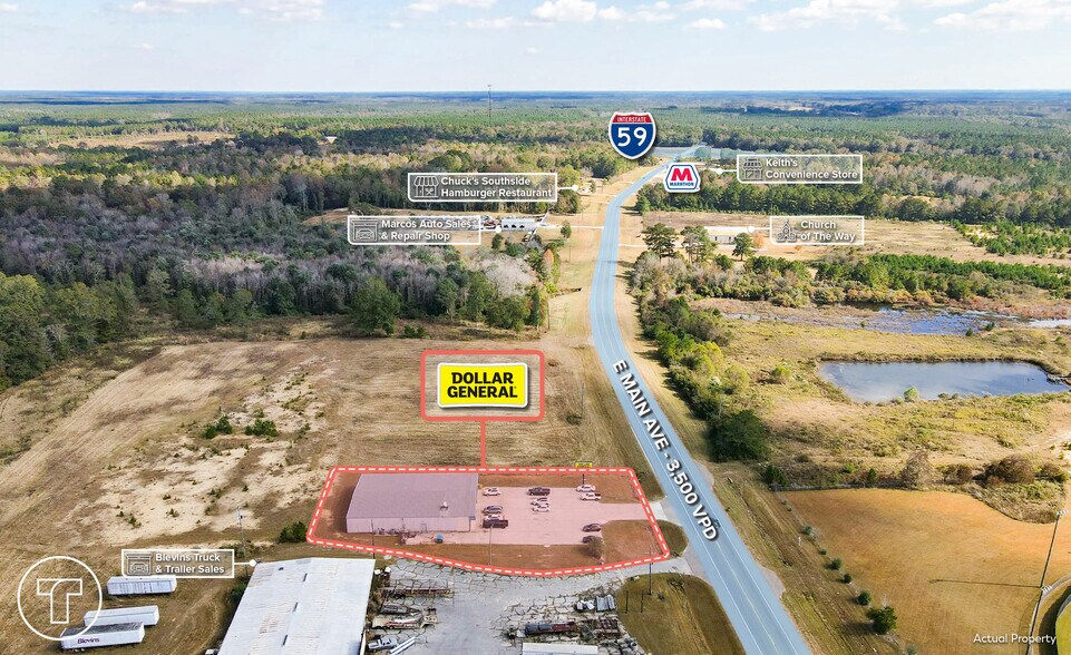 839 E Main Ave, Lumberton, MS à vendre - Aérien - Image 3 de 5