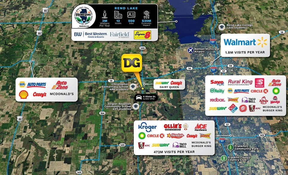 905 Victor st, Christopher, IL à vendre - Aérien - Image 2 de 2