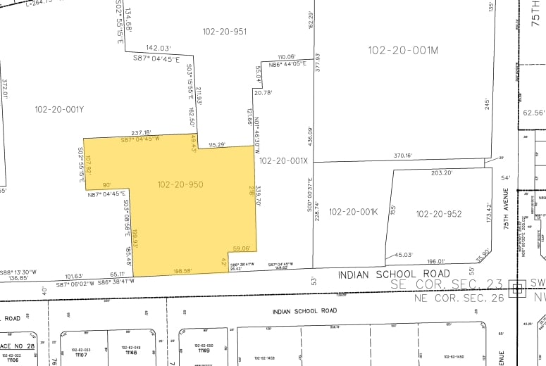 W Indian School Rd, Phoenix, AZ for lease - Plat Map - Image 1 of 2