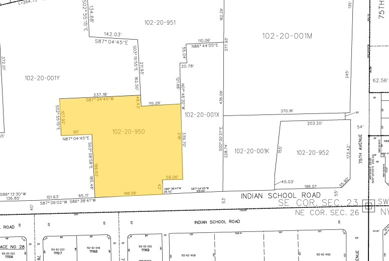 W Indian School Rd, Phoenix, AZ à louer Plan cadastral- Image 1 de 3