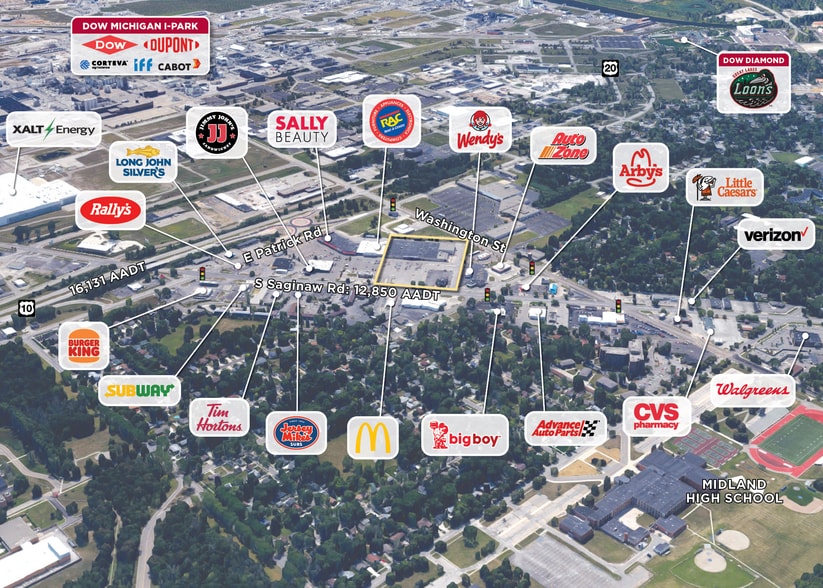 1820 S Saginaw Rd, Midland, MI à louer - Aérien - Image 2 de 3