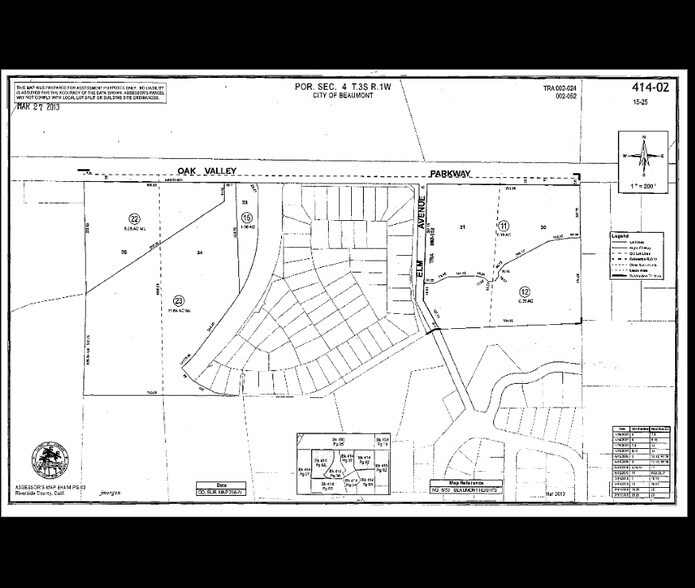 0 Oak Valley Pky, Beaumont, CA à vendre - Plan cadastral - Image 2 de 2