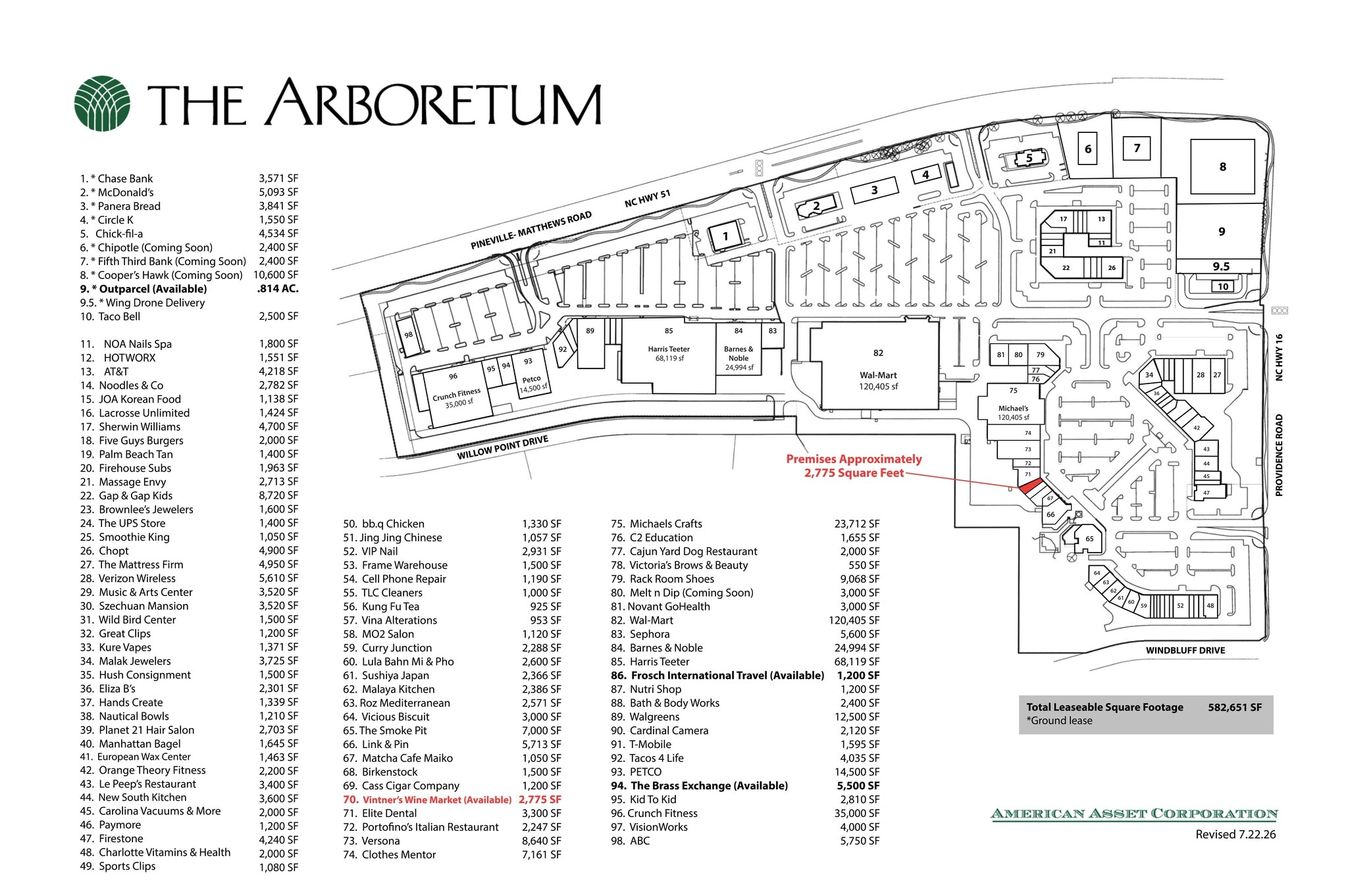3333-3351 Pineville Matthews Rd, Charlotte, NC à louer Plan de site- Image 1 de 1